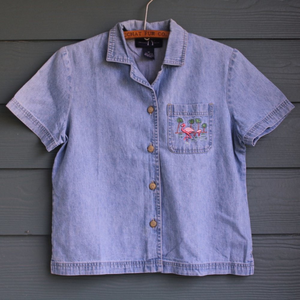 Vintage Flamingo Button Down